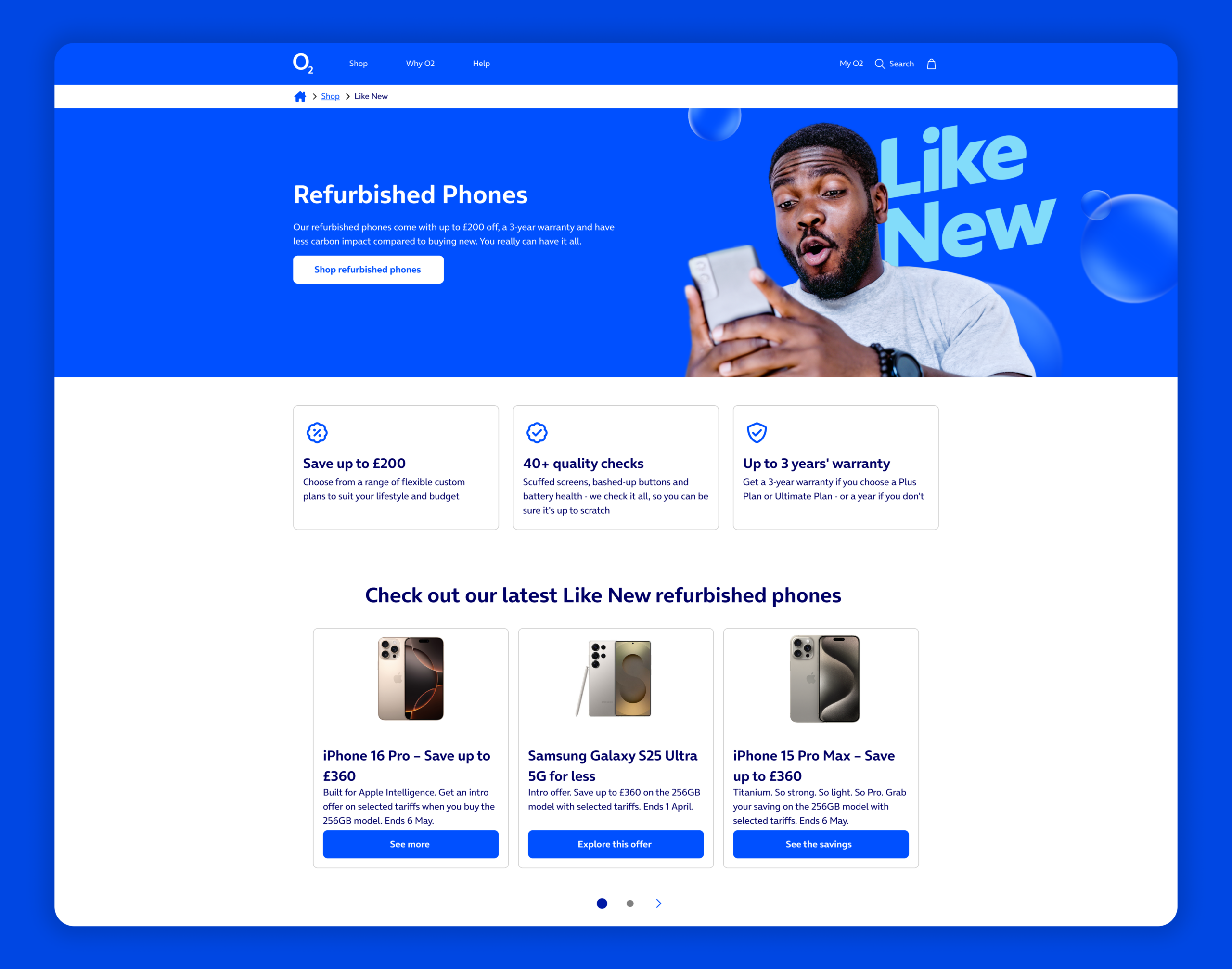 O2 Shop – Like New website2 O2 Shop – Like New website2